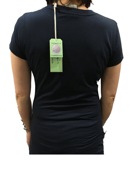 Cambridge University Ladies Body Fit T-shirt - Navy - Official Apparel of the Famous University of Cambridge