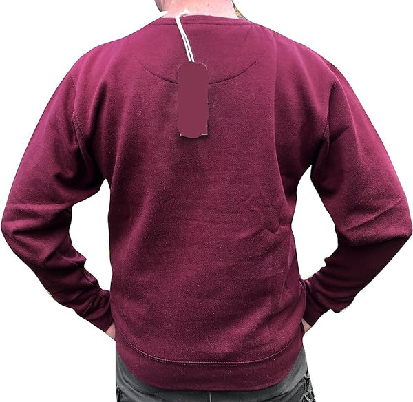 Cambridge University Embroidered Sweatshirt - Burgundy - Official Apparel of the Famous University of Cambridge