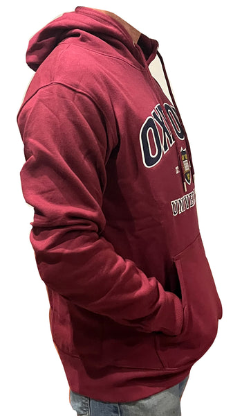 Oxford University Embroidered Hoody - Burgundy - Official Apparel of the Famous University of Oxford