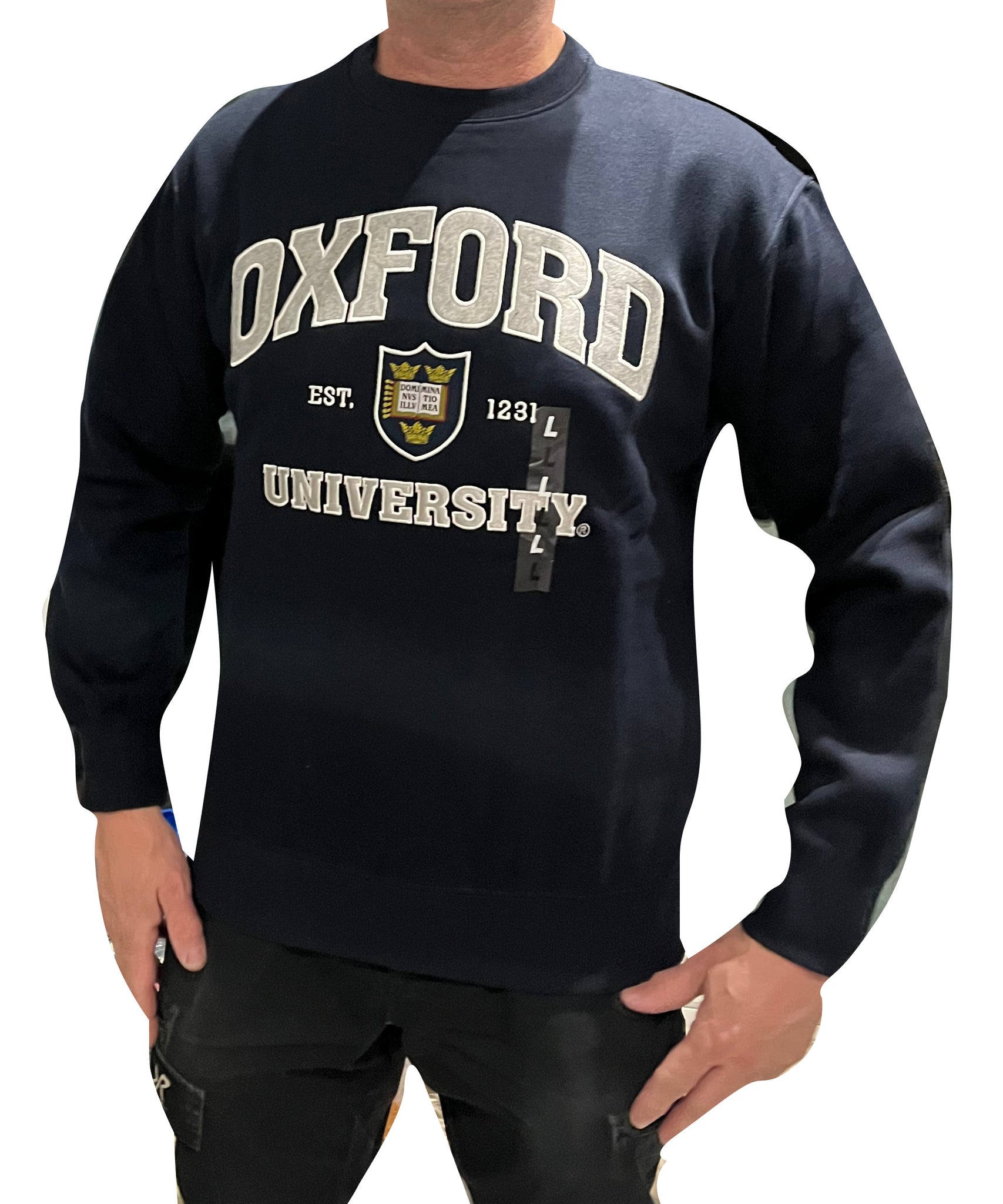 Oxford University Embroidered Sweatshirt - Navy - Official Apparel of the Famous University of Oxford