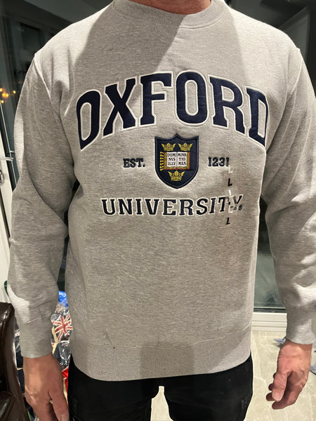 Oxford University Embroidered Sweatshirt - Grey - Official Apparel of the Famous University of Oxford