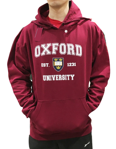 Oxford University Printed Hoody - Burgundy - Official Apparel of the Famous University of Oxford