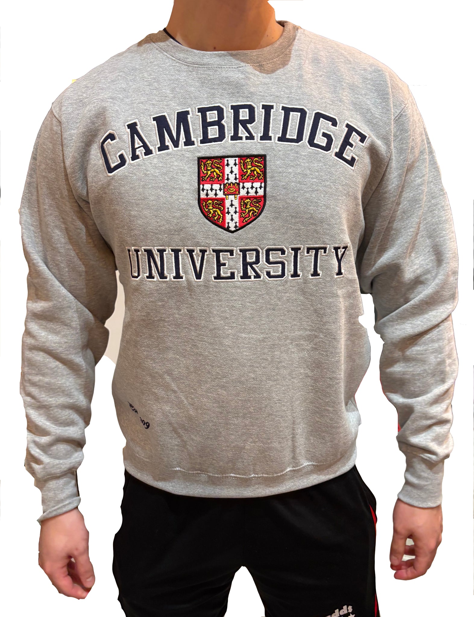 Cambridge University Embroidered Sweatshirt - Grey - Official Apparel of the Famous University of Cambridge