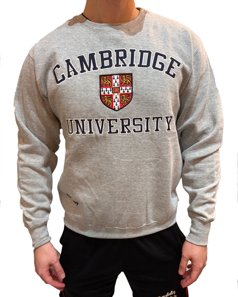 Cambridge University Embroidered Sweatshirt - Grey - Official Apparel of the Famous University of Cambridge