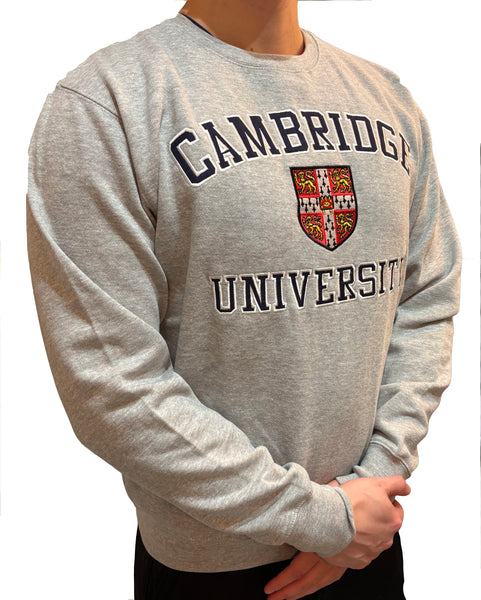 Cambridge University Embroidered Sweatshirt - Grey - Official Apparel of the Famous University of Cambridge