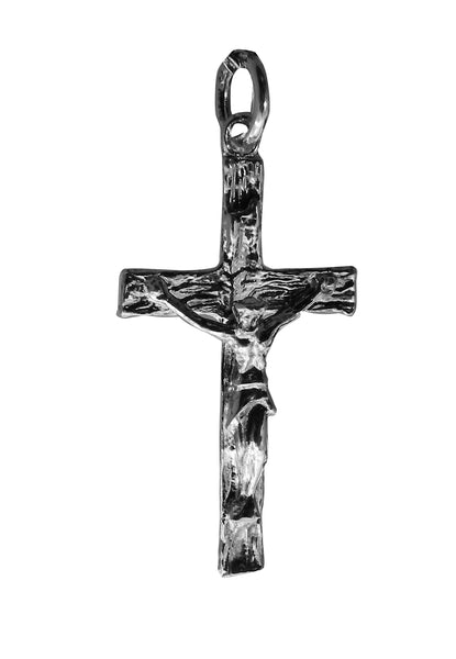 Crucifix Medium Pendent - Religious - Plain Sterling Silver
