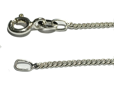 Sterling Silver Chain - 20" / 50cm long, Light Curb Link Chain - 925 Sterling Silver