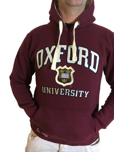 Oxford University Embroidered Hoody - Burgundy - Official Apparel of the Famous University of Oxford