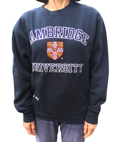Cambridge University Embroidered Sweatshirt - Navy - Official Apparel of the Famous University of Cambridge