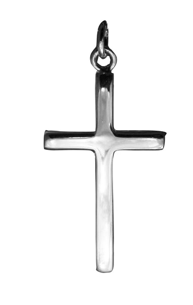 Large Cross Pendent - Religious - Plain Sterling Silver